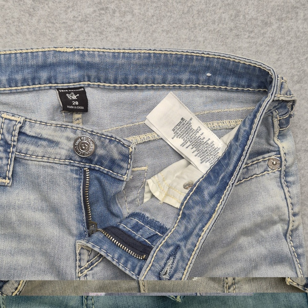 Vintage True Religion Billy Big T Jeans Womens 28 Blue Mid Rise Straight Y2K - Picture 16 of 16